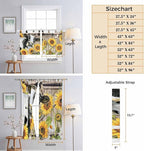 Retro Farmhouse Flower Living Room Curtains 84 Inch Length, Window Curtains Tab Top, Yellow Sunflowers Cow Barn Doors Brown Light Filtering Window Treatments Drapes 42"x84" 2 Panel