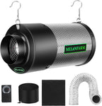 MELONFARM Dual-Fan Air Filter 4 Inch Dual-fan power boosts air circulation, Controller for Odor Control, Grow Tent,Air circulation in confined spaces