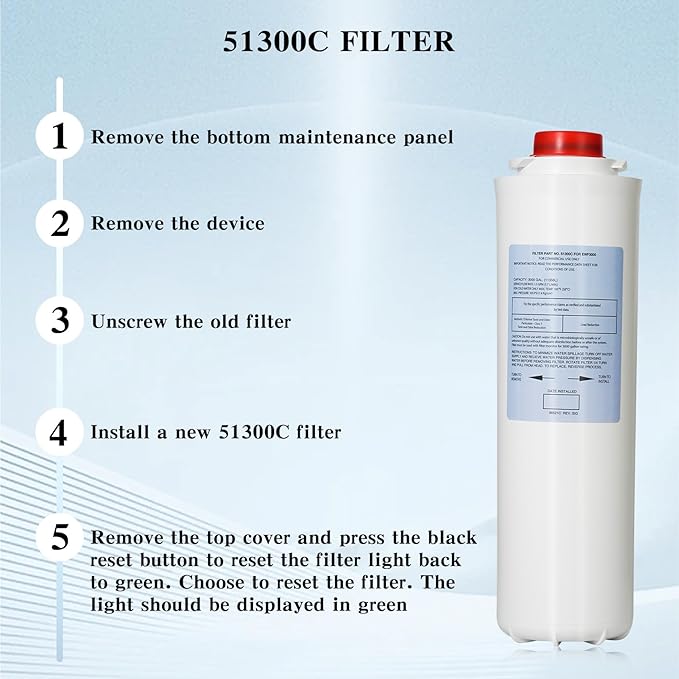 51300C Replacement Filter, 2-Pack - No Chip & Large 3000 Gallon Capacity | Compatible with EWF3000, ERF750, 51299C, 55898C, 51300A/B/C Series