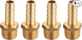 3/8 Inch NPT to 3/8 Inch Barb, Hose Barb Adapter, Air Hose Fittings Brass Pipe Fittings Male Thread, (4 Piece)