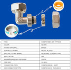 3/4 Inch Brass-Nickel Plated Elbow Fittings, Air Hose Fittings for 3/4 Inch Compressed Air Piping System, Corrosion-Resistant Fitting for Shop Garage Air Line Kit