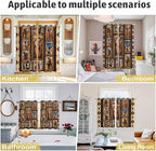 2 Panel Kitchen Cafe Curtains, Wildlife Camels Sunlight Filtering Nature Air Through, Home Decor Window Covering Tier Curtains for Living Room 104W x 72L inch Deserts Animals Brown Geometric Rustic