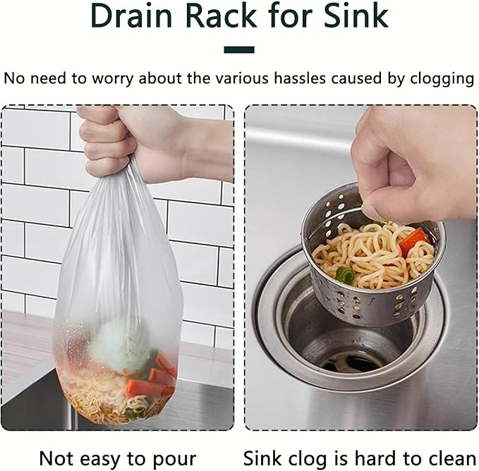 50Pcs Kitchen Residue Mesh Bag Sink Strainer Collapsible Food Catcher Square Bracket Corner Hanging Drain Basket Filter Screen Holder for Waste White 1pcs