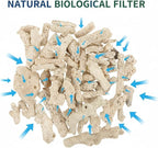 Veemoon Aquarium Coral Filter Fish Tank Natural Crushed Coral Media Substrate Bio Ceramic Aquarium Filtration Media for Freshwater Saltwater Pond Tank Reusable Filter Raise Ph with Bags (1.1lb/500g)