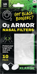 O2 Armor Nose Filters for Welders & Allergies - Nose Filter for Dust - Nasal Filters for Welding - Nose Dust Mask for Construction (10 Pack, Size X-Large)