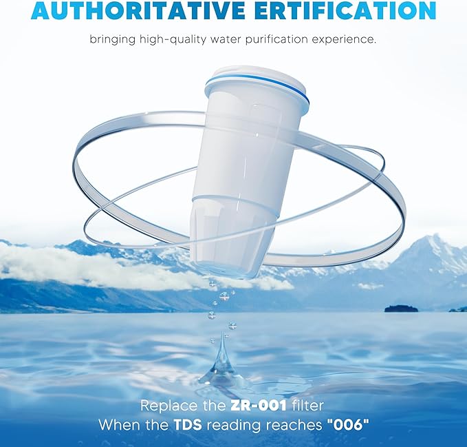 BOGDA 12 Pack Water Filter Replacement Zero, 5-Stage Compatible with Zero Pitcher and Dispenser, Fit for Zero Filter Water Replacement Filters and ZR-001 ZR-017 ZR-004