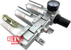3 STAGE, HEAVY DUTY INDUSTRIAL GRADE FILTER REGULATOR COALESCING DESICCANT DRYER SYSTEM FOR COMPRESSED AIR LINE, METAL BOWLS, GREAT FOR PAINT SPRAY AND PLASMA CUTTER W/ELEMENTS(3/4"NPT, MANUAL DRAIN)