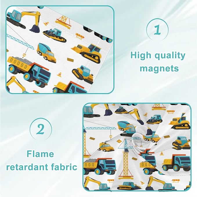 6 Pcs Fluorescent Light Covers for Ceiling Lights Seamless Construction Vehicles Cranes Excavators Trucks Bulldozers Decorative Magnets Light Filters for Office Home Classroom Must Haves 4’ x 2’