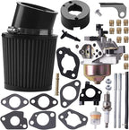 Predator Carburetor Air Filter Adapter Jet Kit for Predator 301cc 420cc 13hp 15hp GX340 GX390 389cc Mini Bike Parts Go Kart Golf Cart Mud Boats Lawnmower Pressure Washer(Black)