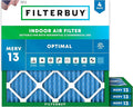 Filterbuy 18x18x1 Air Filter MERV 13 Optimal Smoke & Allergy Defense (4-Pack), Electrostatic Pleated HVAC AC Furnace Filters Replacement, Made in USA (Actual Size: 17.75 x 17.75 x 0.75)