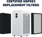 HATHASPACE HSP003 H13 True HEPA Filter Replacement, Dual-Stage Air Purifier Filter with Activated Carbon, Captures Dust, Smoke, Odors, VOCs, Easy to Install, Certified Replacement for HSP003, 1 Set