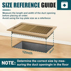 VOISEN Floor Register 4x12, 6 Pack Floor Vent Covers, Steel Adjustable Air Supply Grille Register Vent Cover Grill for Sidewall and Floor, Vent Covers for Home Floor,Brown