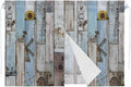 Blue Grey Wooden Magnetic Double Layer Car Window Shades,Side Window Curtains for Blackout/Breathable Mesh View,Farmhouse Barn Sunflowers Retro Privacy Sun Shades for Heat/UV Protection 26x20in 2pcs
