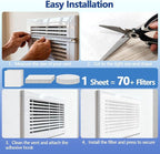 MERV 8 Cut to Fit Air Filter Material, Polyester Air Filter Media with Adhesive Hook Tape for HVAC Systems, Furnaces, Return Vents, Home & Office Use(Captures Dust, Pet Dander, 3.0 Microns)