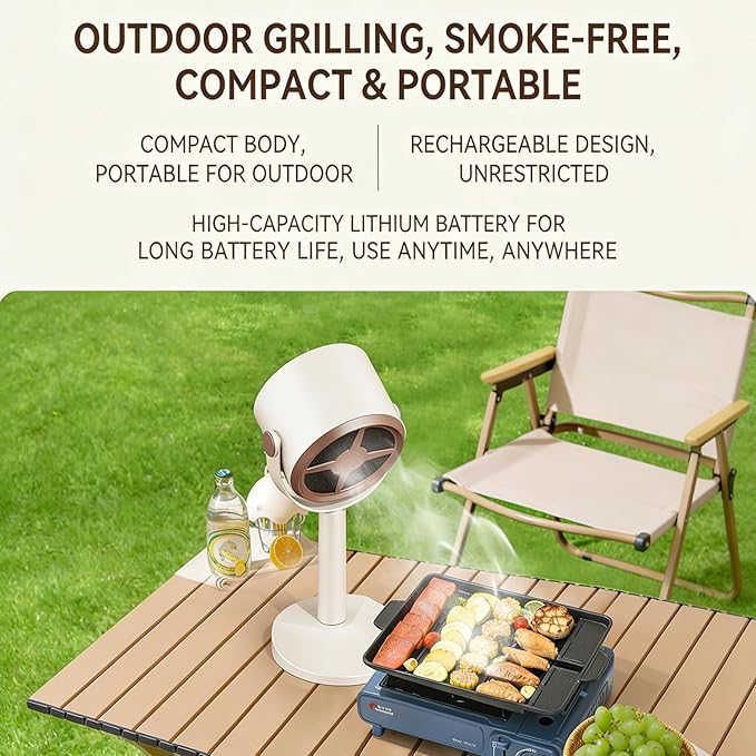 Portable Range Hood, Desktop Range Hood with 3 Speed Exhaust Fan,Low Noise Large Oil Collection Cup,Detachable Aluminum Filter, Portable Kitchen Exhaust Fan for Indoor BBQ, Hot Pot.
