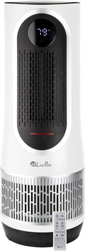 LivePure 3-in-1 LP500 Clean Heat Air Purifier & Electric Heater – Oscillating Portable Heater with 2 Heat Modes and Air Filtration – Heater for Indoor Use in Bedrooms, Home Office & Apartments, White