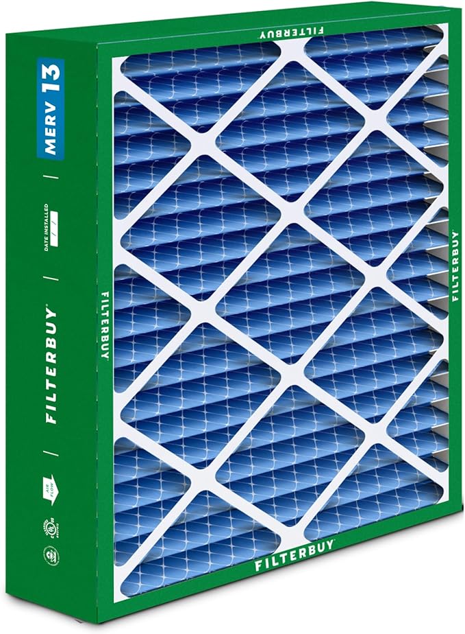 Filterbuy 20x23x5 Air Filter MERV 13 Optimal Smoke & Allergy Defense (3-Pack), Pleated HVAC AC Furnace Filters for Bryant, Carrier, BDP, Day & Night, and Payne (Actual Size: 19.81 x 22.56 x 4.25)