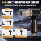 4-in-1 Cordless Car Vacuum Cleaner, 14000PA Powerful Handheld Vacuum with Air Duster & Inflator, Portable Rechargeable Vacuum for Car Pet Hair, Home, 4000mAh & Washable HEPA Filter