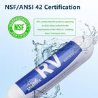 RV Water Filter - Inline Water Filter with 2 Flexible Hose Protector - NSF & ANSI 42 Certified - Camping Essentials for Reducing Odors, Bad Taste, Chlorine and Rust (4 Pack)