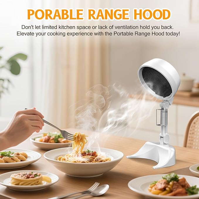 Foldable Air Purifier with 3 Replaceable Filters, 2 in 1 Desktop Electric Smoke Away Purifier Fan with 3 Speeds for Indoor BBQ Hot Pot