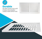 EZ-FLO 12 x 6 Inch (Duct Opening) Return Air Vent Cover for Wall or Ceiling, Solid Steel Return Air Grille, HVAC Vent Cover, White, 61626