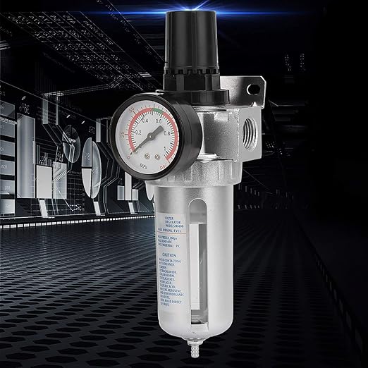 1/2" Air Filter Regulator - Air Compressor Water Trap Filter Regulator - with Mount Connection - Aluminum