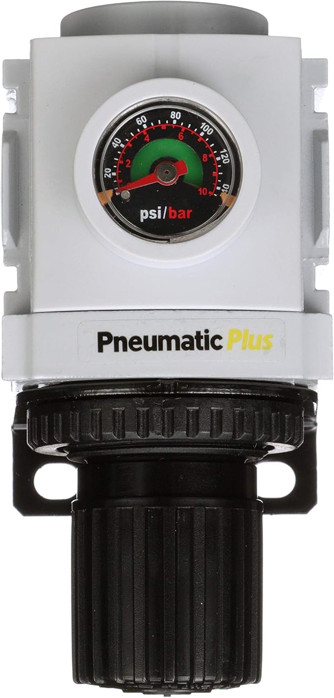 PneumaticPlus PPC3C-N03G 3-Stage Compressed Air Dryer System – 3/8" NPT, Particulate & Coalescing Filter, Regulator Combo – Poly Bowl, Manual Drain, Clean Dry Compressed Air
