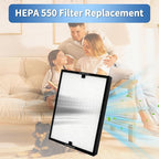 HEAP 550 Replacement Filter, HEPA Air Filter 16x19x2 inch, Compatible with WEWEAL Commercial Air Scrubber & Purifiers, Ideal for Water Damage Restoration (2 Pack)