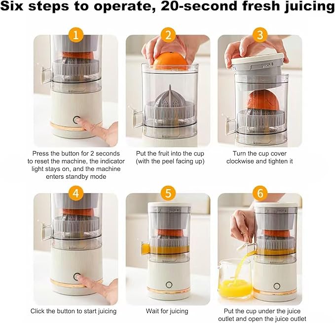 Automatic Juicer, Citrus Fruit Press Machine, Orange Juice Squeezer, Portable 7.4v Blender Container Advantage, Quick Extraction Functionality, Premium Kitchen Appliance Device, Lime Orange Use