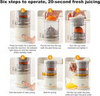 Automatic Juicer, Citrus Fruit Press Machine, Orange Juice Squeezer, Portable 7.4v Blender Container Advantage, Quick Extraction Functionality, Premium Kitchen Appliance Device, Lime Orange Use