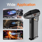 Compressed Air Duster, 2-in-1 Cordless Electric Air Duster & Mini Vacuum, High-Speed Brushless Motor, 8000mAh Rechargeable, Type-C, for Electronics, Keyboard, Car & Home Cleaning