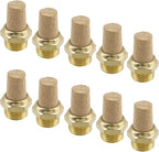 Wealrit 10 PCS Pneumatic Exhaust Mufflers, 1/4" Male Thread Hex Copper Air Muffler Silencer, 1.02" Length Industrial Muffler Filter Air Line Fitting for Compressed Air Systems, Valves, Cylinders