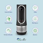LivePure 3-in-1 LP500 Clean Heat Air Purifier & Electric Heater – Oscillating Portable Heater with 2 Heat Modes and Air Filtration – Heater for Indoor Use in Bedrooms, Home Office & Apartments, Black