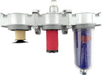 1/2" NPT MID FLOW 3 Stages Filter Coalescing Desiccant Dryer System For Compressed Air Lines, Poly Bowls, Great For Paint Spray And Plasma Cutter (AUTO DRAIN)
