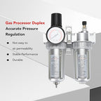 1/4 Inch Aluminum Alloy Air Filter Pressure Regulator, Compressed Air Line Filter, Oil Water Separator with Dial for Easy Pressure Adjustment, Durable PC and Plastic Construction f