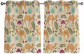 2 Panel Kitchen Cafe Curtains, Desert Camels Sunlight Filtering Nature Air Through, Home Decor Window Covering Tier Curtains for Living Room 104W x 52L inch Vintage Sand Animals Aloe Vera Leaves Beige
