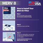 BNX TruFilter 14x20x1 Air Filter MERV 8 (6-Pack) - MADE IN USA – Dust & Pet Defense Electrostatic Pleated Air Conditioner HVAC AC Furnace Filters for Dust, Pet, Mold, Pollen MPR 600 – 700 & FPR 5