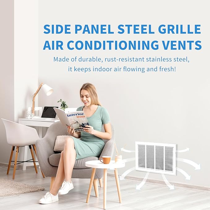 14x20 Return Air Grille [Duct Opening Size],Return Air Vent Cover for Wall Or Ceiling,Steel Return Air Filter Grilles Removable Face/Door for 1 Inch Filters (14"W x 20"H [Duct Opening])