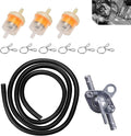 Car Fuel Filter Kit, 39.3" Hose and 3 Filter and Petcock Valve with Mounting Clamps, Plug and Play Fuel System Maintenance Set, Universal Modification for ATV Motorcycle Beach Bike (Black)