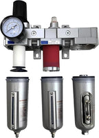 3/4" NPT Heavy Duty Compressed Air Filter Regulator Coalescing Dsiccant Dryer System - 225 PSI Max Input - Adjusts 7 TO 215 PSI - Designed TO Filter Compressed Air For Pneumatic Tools