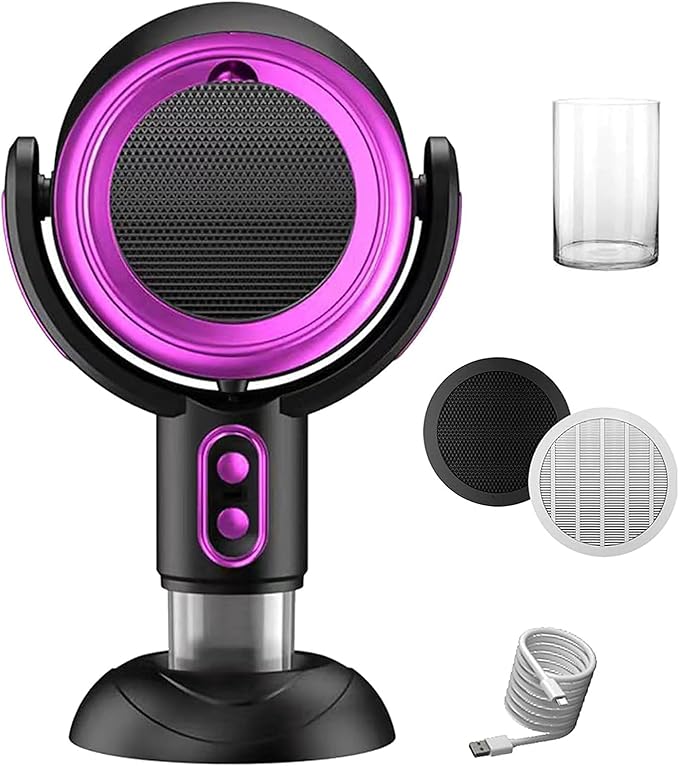 Smoke Buddy – Smoke Purifier for Smoking Indoors, Portable Rechargeable Smoke Fan for Smoking Indoors with Removable Washable Filter – Eliminates Smoke & Odors for BBQ & Hot Pot (purple,rechargeable)