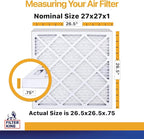 Filter King 27x27x1 Air Filter | 6-PACK | MERV 13 HVAC Pleated A/C Furnace Filters | MADE IN USA | Actual Size: 26.5 x 26.5 x .75"