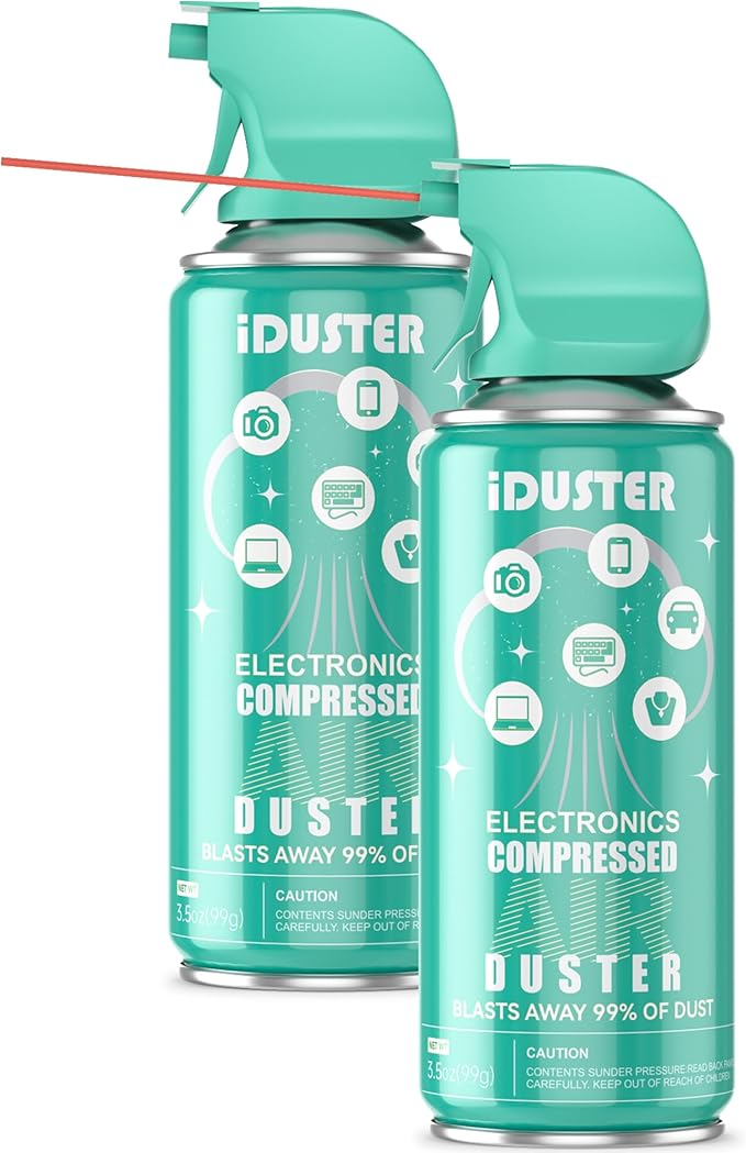 Disposable Compressed Air Duster, 3.5 oz Computer Cleaner, Keyboard Cleaner, 2 PCS