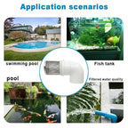DN20 inch stainless steel filter cover connected to 90 degree elbow 3/4" PVC DN20 water pipe, suction hose strainer used to remove debris and reduce solid entry(1pcs)