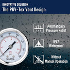 SENCTRL 0-160 Psi Pressure Gauge, 2" Dial, 1/4 NPT Back Mount, Waterproof, Stainless Steel Case, for Pneumatic Regulator Air Compressor RV Regulator Water Tire Pressure Test