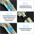 1/2" NPT Industrial Aluminium Air Compressor Moisture Filter,Air Desiccant Drying System For Dry Air, Compressed Air, Plasma Cutter and Paint Spray with Element, Manual Drain