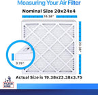 Filter King 20x24x4 Air Filter | 5-PACK | MERV 8 HVAC Pleated A/C Furnace Filters | MADE IN USA | Actual Size: 19.38 x 23.38 x 3.75"
