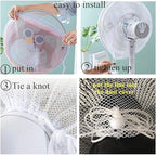 2 Pack - 18" Fan Safety Protection Cover,Kids Finger Protect Fan Net Guard,Washable Pedestal Fans Dustproof Covers,Fans Safety Dust Cover,Perfect for Parents of Toddlers (White)