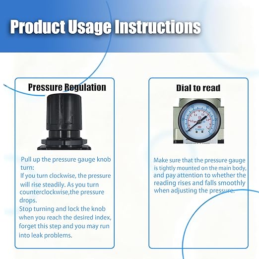 HengMinLingTong 1”NPT Compressed Air Filter Regulator Piggyback Combo, auto Drain, 5 Micron Brass Filter, Gauge and Bracket, Poly Bowl with Metal Guard AW5000-10D