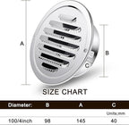 Zonon 12 Pcs Stainless Steel Soffit Vents 4 Inch Round Dryer Vent Cover with Mesh Screen for Home Outdoor Bathroom Wall Ceiling Outside Exterior Exhaust (Silver)